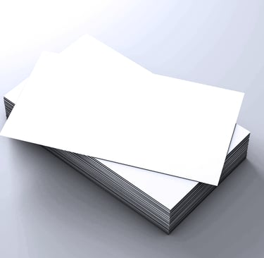 Blank white index cards