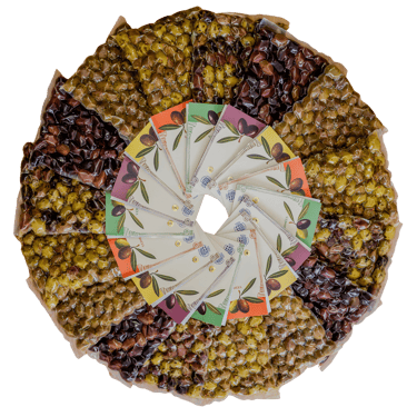 Sachets d'olives grecques en rosace