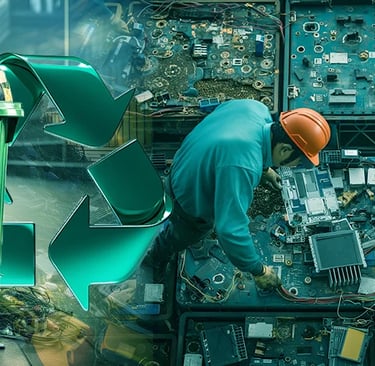 Ekoteknoloji ekibi elektronik geri dönüşüm çalışması