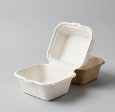 Eco-friendly cardboard packaging boxes displayed on a rustic shelf.