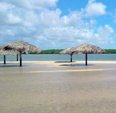 Mapa turístico de Aracaju com Crôa do Goré, Ilha dos Namorados, Ilha Mem de Sá, Praia do Viral 