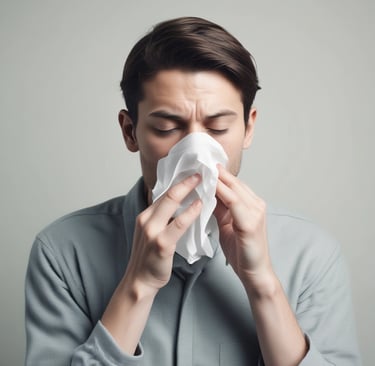 Close-up of a doctor gently examining a patient's ear in a softly lit clinic room.