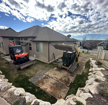 Residential boulder wall project in Ogden, UT