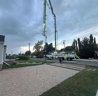 concrete installation at residential home in northern Utah