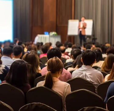 People at a county hearing