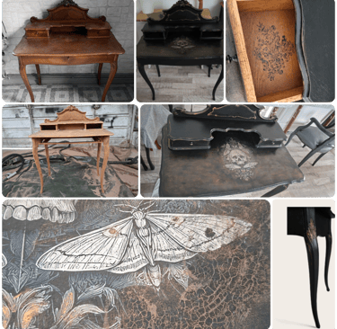 Avant après de secrétaire ancien relooké