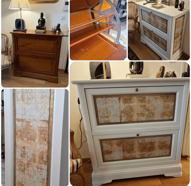 avant après de meuble à chaussures relooké