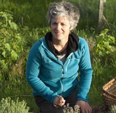 cécile gramond de la lutine en photo an train de cueillir