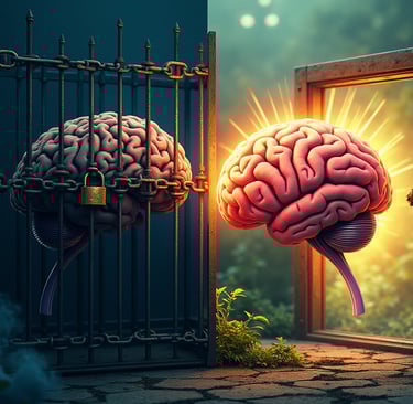 Essa imagem representa quando a pessoa domina sua mente ou deixa ser dominado por ela