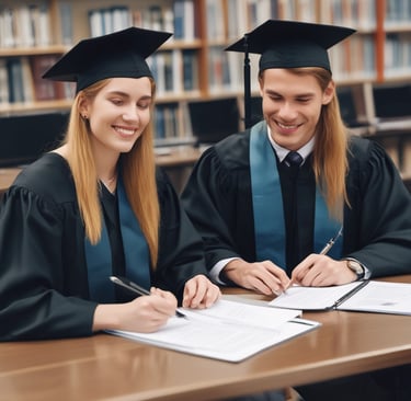 Photo of a young professional smiling confidently in a modern office environment.