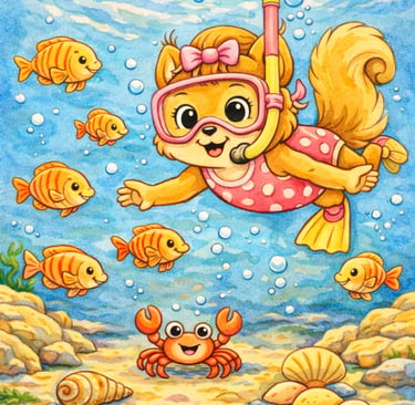 Malbuch Strandurlaub für Kinder – Elisa das Eichhörnchen 