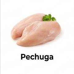 Dos pechugas de pollo frescas, crudas y deshuesadas, adornadas con perejil sobre un fondo blanco