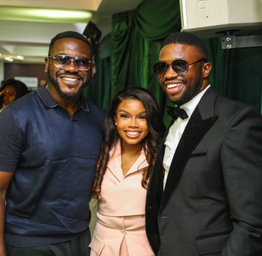 Convener Chy Nwakanma with her special guests Deyemi Okonlawon and Stan Nze 