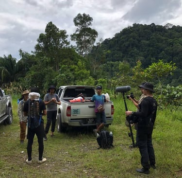 a group of people shooting a documentary