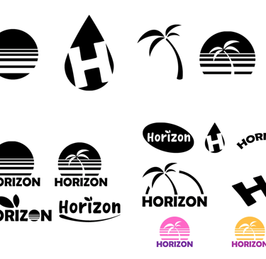 Logo developments for Horizon Beverages' logo