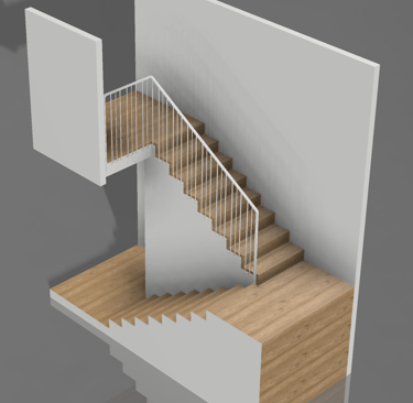 Garde-corps métallique d'escalier sur mesure conçu en modélisation 3D par 123METAL