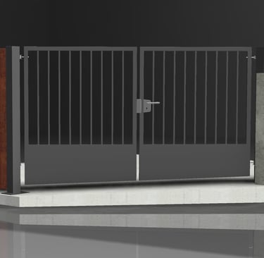 Portail métallique sur mesure conçu en modélisation 3D par 123METAL