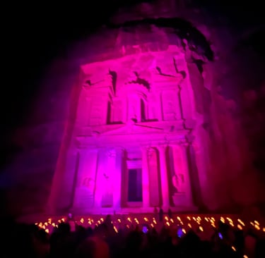petra by night with kids