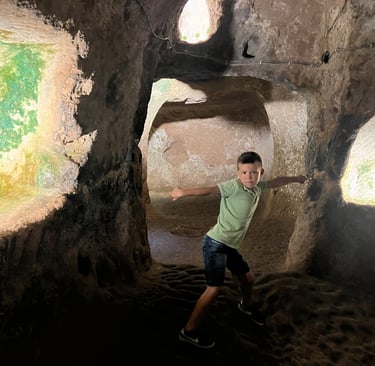 child in turkey underground city