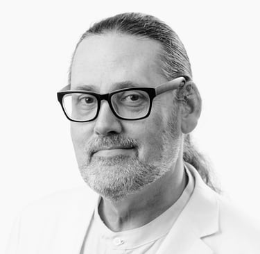 Black and white photo of Michael Pyne
