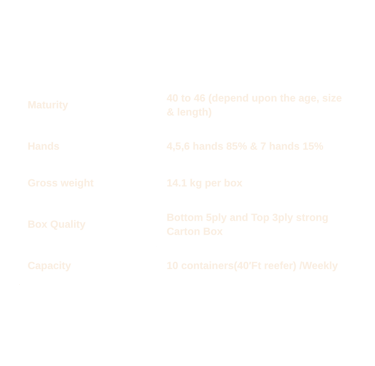 GMM Fruits Indian Bananas Fruit Specification