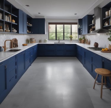 A bright, modern kitchen featuring bespoke woodwork with clean lines and natural wood tones.