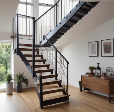 Cozy loft bedroom conversion with skylight and staircase.
