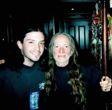 Jim Burns and Willie Nelson.