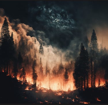 royalty free image of Canadian wildfire
