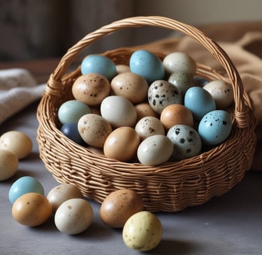A single spotted quail egg on a white background