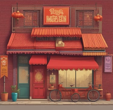 Exterior of a commercial shop space in a busy market area.