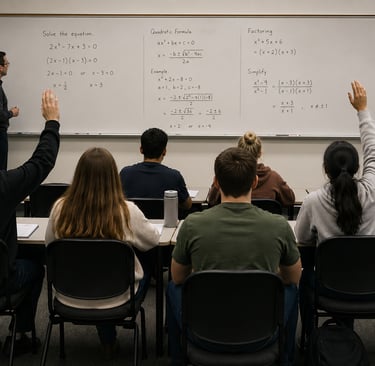 classroom hands raised