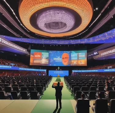 a flag with a blue and red design