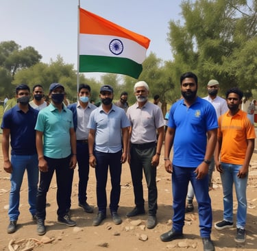 A blurry photo of a man riding a scooter