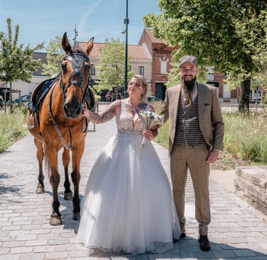 Mariés avec cheval à Lallaing