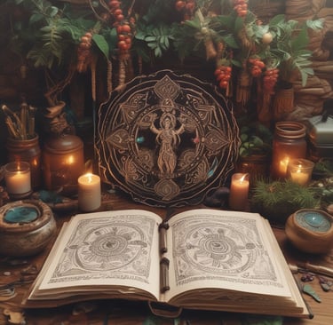 Delicate hands gently hovering over chakra charts with a calming beige background.