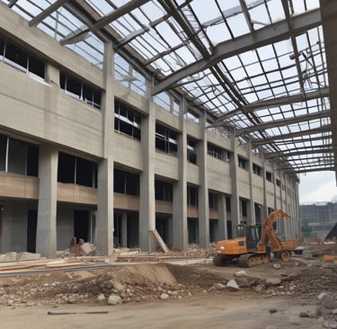 Completed modern infrastructure project with clear blue sky in Bengaluru.