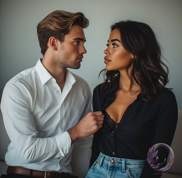 Kira e Peter nella storia erotica illustrata Un Colloquio Informale di Ophelio