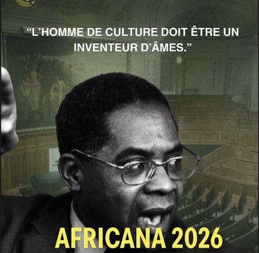 Affiche AFRICANA 2026 L'Héritage en Mouvement citation Aimé Césaire conférence étudiants Afrique