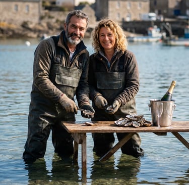 dégustation d’huîtres directement dans les parcs ostréicoles lors d’une expérience immersive à marée