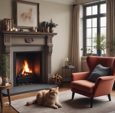 A cozy living room with elegant furnishings and decor.