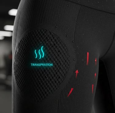 Schéma technique du body zoning sur un legging de sport 