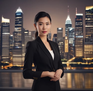 Woman enjoying a peaceful moment outdoors, radiating health and calm.