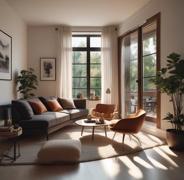 Bright living room with modern inventory