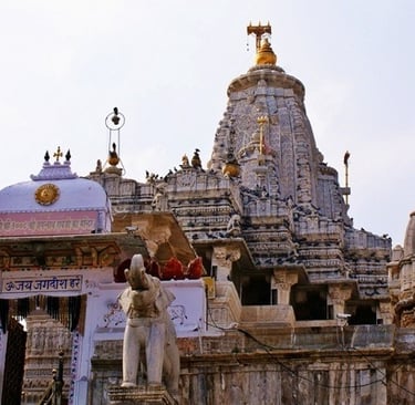 The ornate Jagdish Temple in Udaipur featuring stone elephant statues and traditional Hindu architecture.