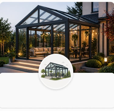 Wintergartensysteme aus Aluminium Bioklimatische Pergolasysteme für Terrasse & Garten Vertikale Glas