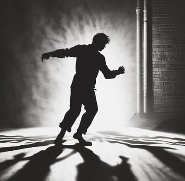 silhouette of woman standing on rock formation during night time