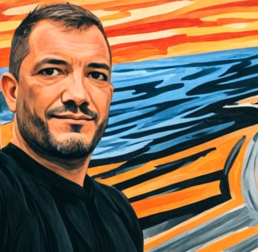 Selfie Javier en acuarela