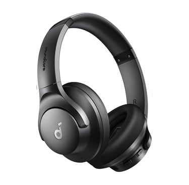 Wireless over-ear Bluetooth headphones with active noise cancelling, 40-hour battery life, and deep 