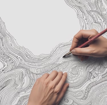 Bright and colorful clip art prints displayed on a cozy wooden desk.